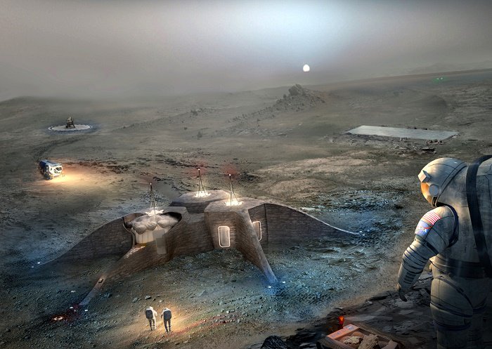 Foster + Partners在百年挑战赛第一阶段的火星3D打印栖息地获奖设计
