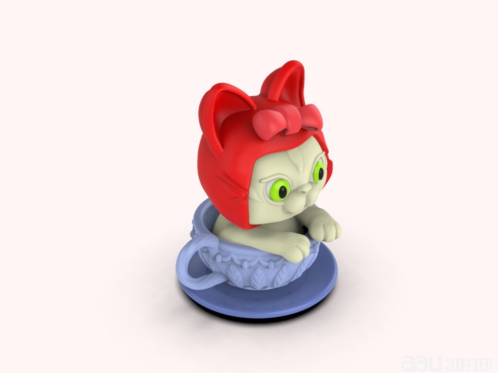 杯子里的猫STL模型