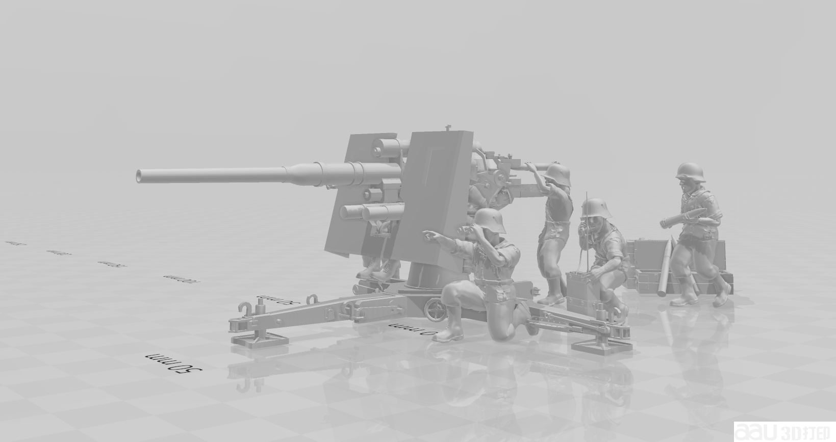 28mm螺栓式高射炮STL模型