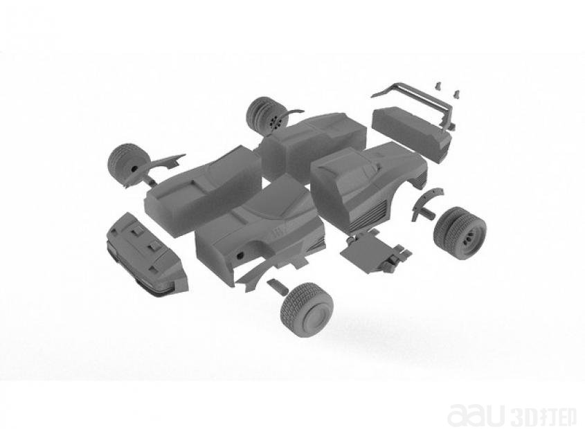 赛博朋克赛车3D打印模型