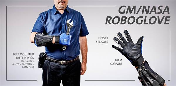 工人可以使用RoboGloves在通用装配厂处理3D打印部件